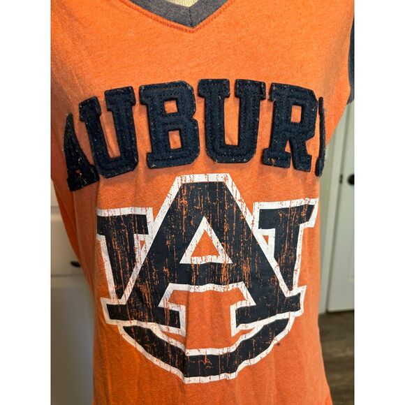 Three Square Auburn University Embroidered Colorblock Short Sleeve Womens Shirt - Picture 2 of 5